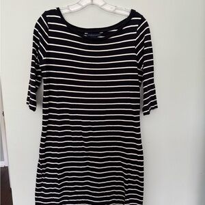 French Connection Women’s Black and White Striped Dress Sz 10